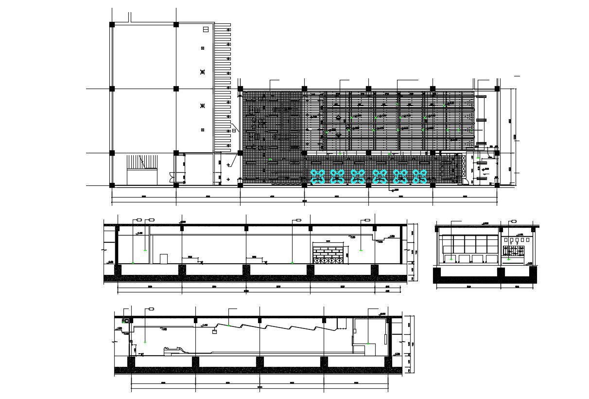Building Design Floor plan and Section Drawing
