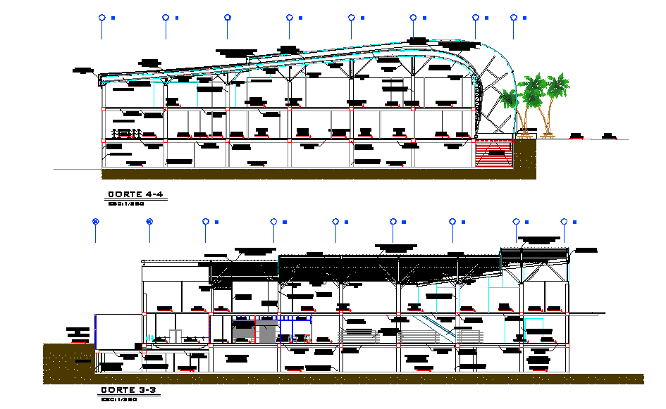 Building Elevation Design in autocad file