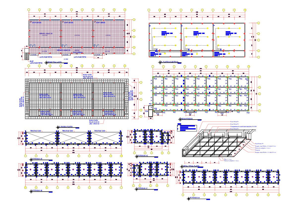 Building Floor Construction CAD Drawing DWG File