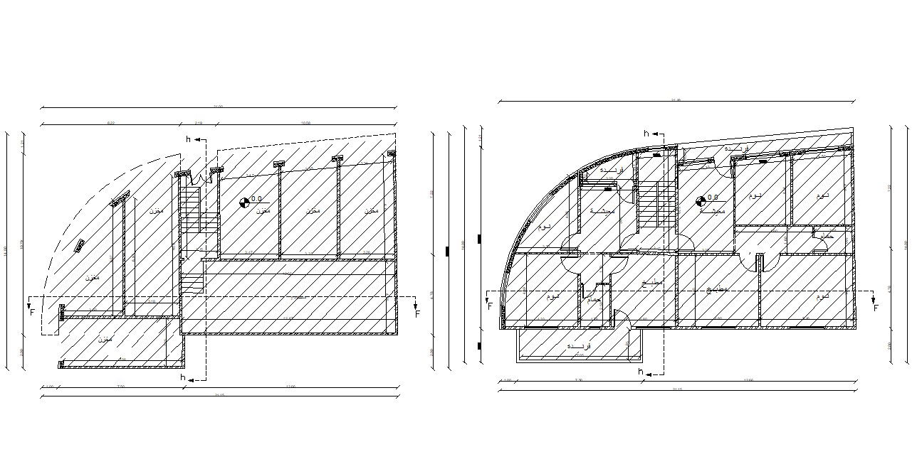 Building Floor Layout Architecture Plan CAD Drawing
