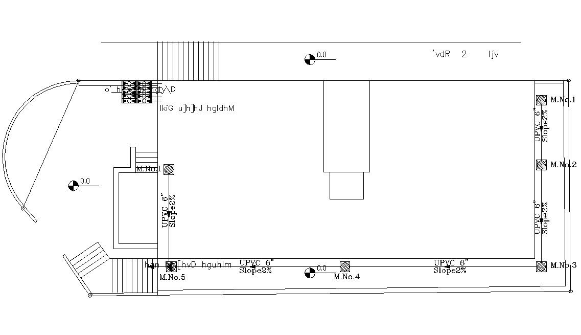 Building Floor Plan With Plumbing Design Drawing CAD File
