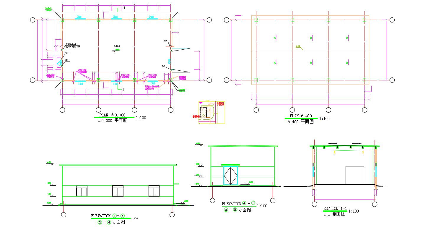 Building Floor Plans With Elevation,Section And Working Drawing AutoCAD Files