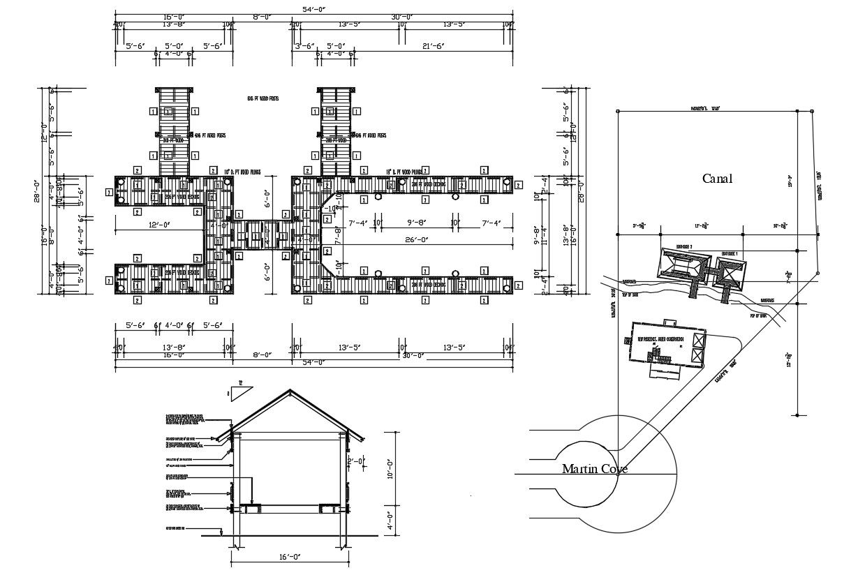 Building Foundation Layout Plan DWG File