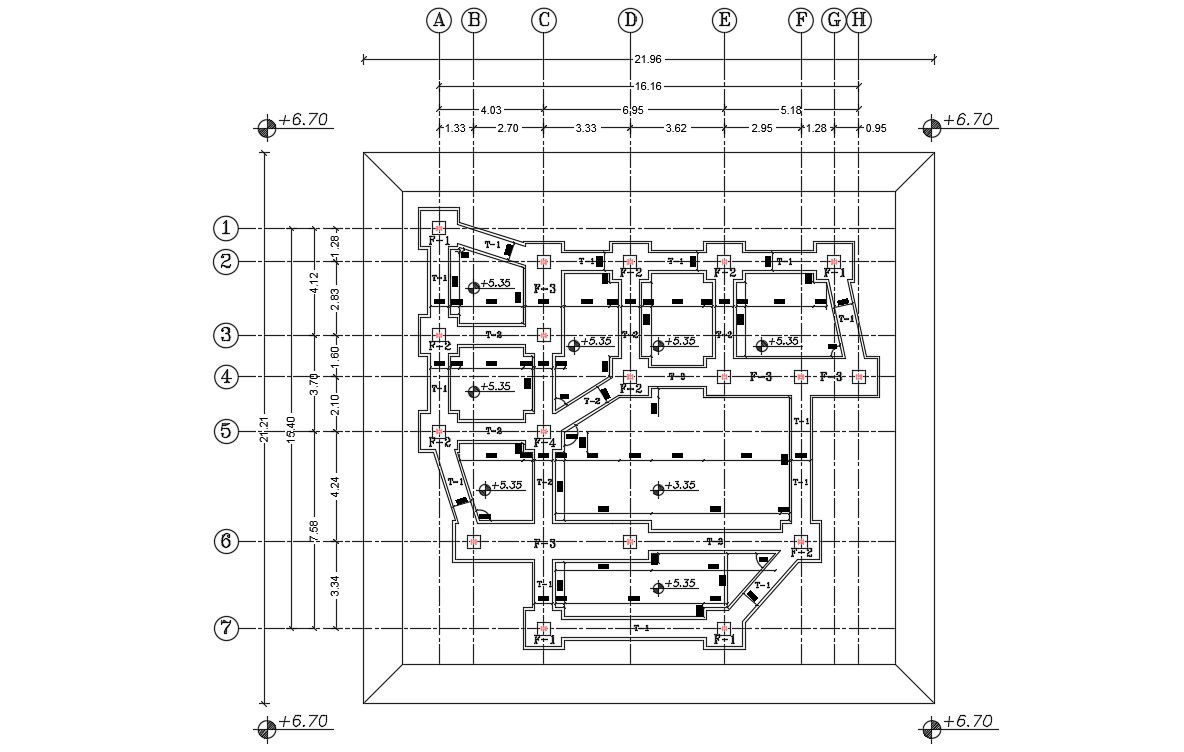 Building Foundation Plan Design AutoCAD Drawing