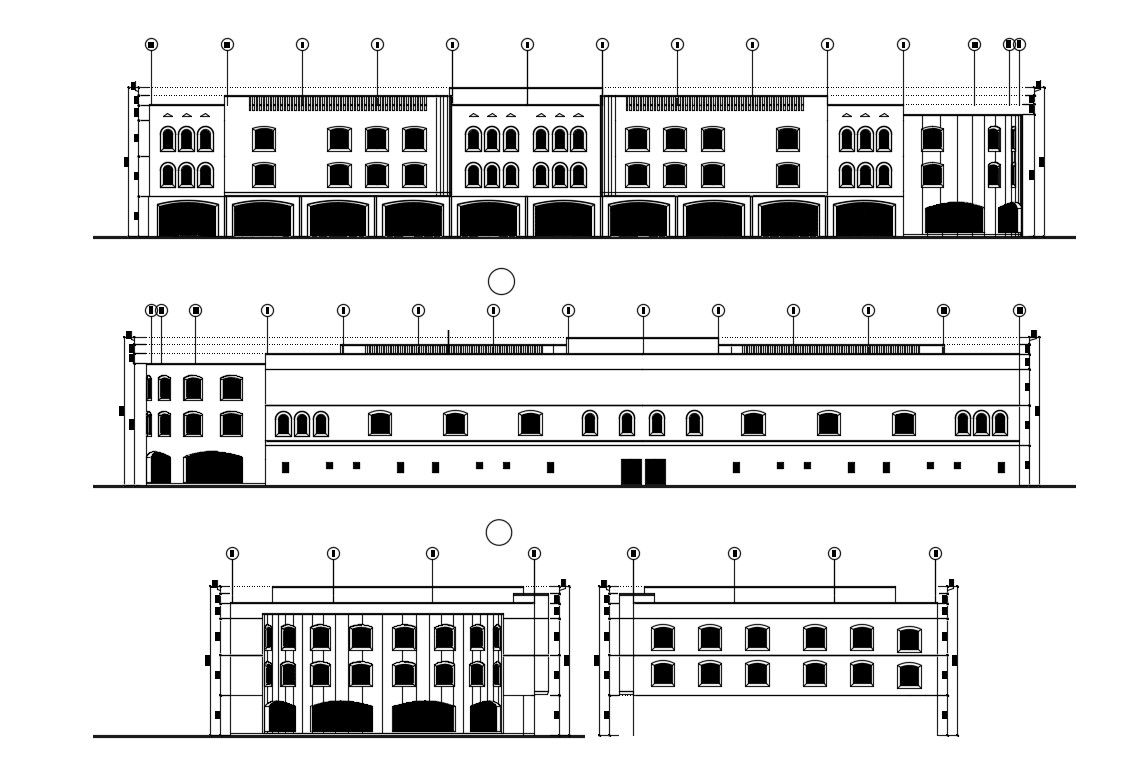 Building Front View Design CAD file