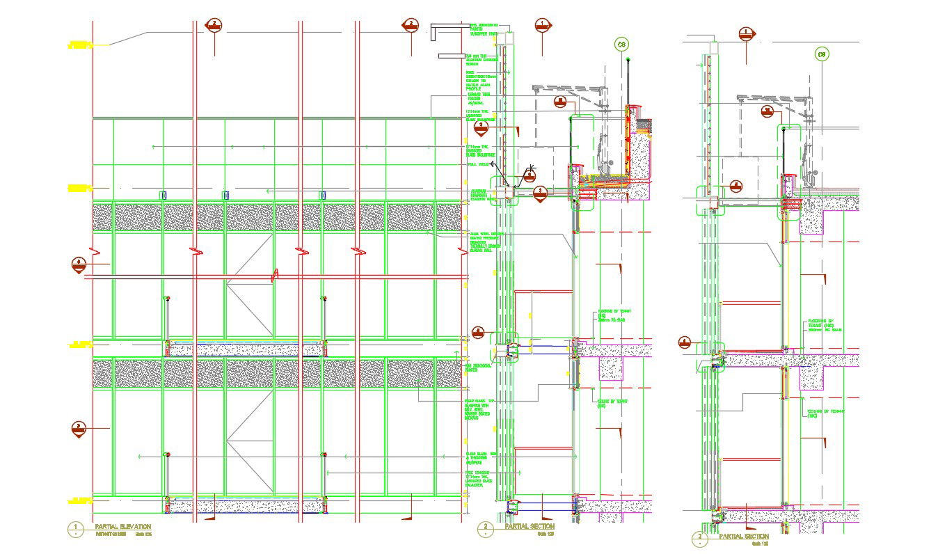 Building Partial Section Drawing DWG File
