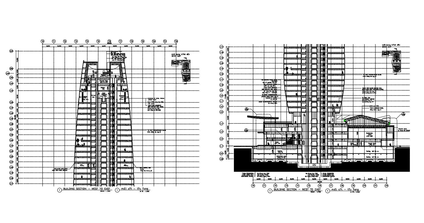 Building Section Plan DWG File