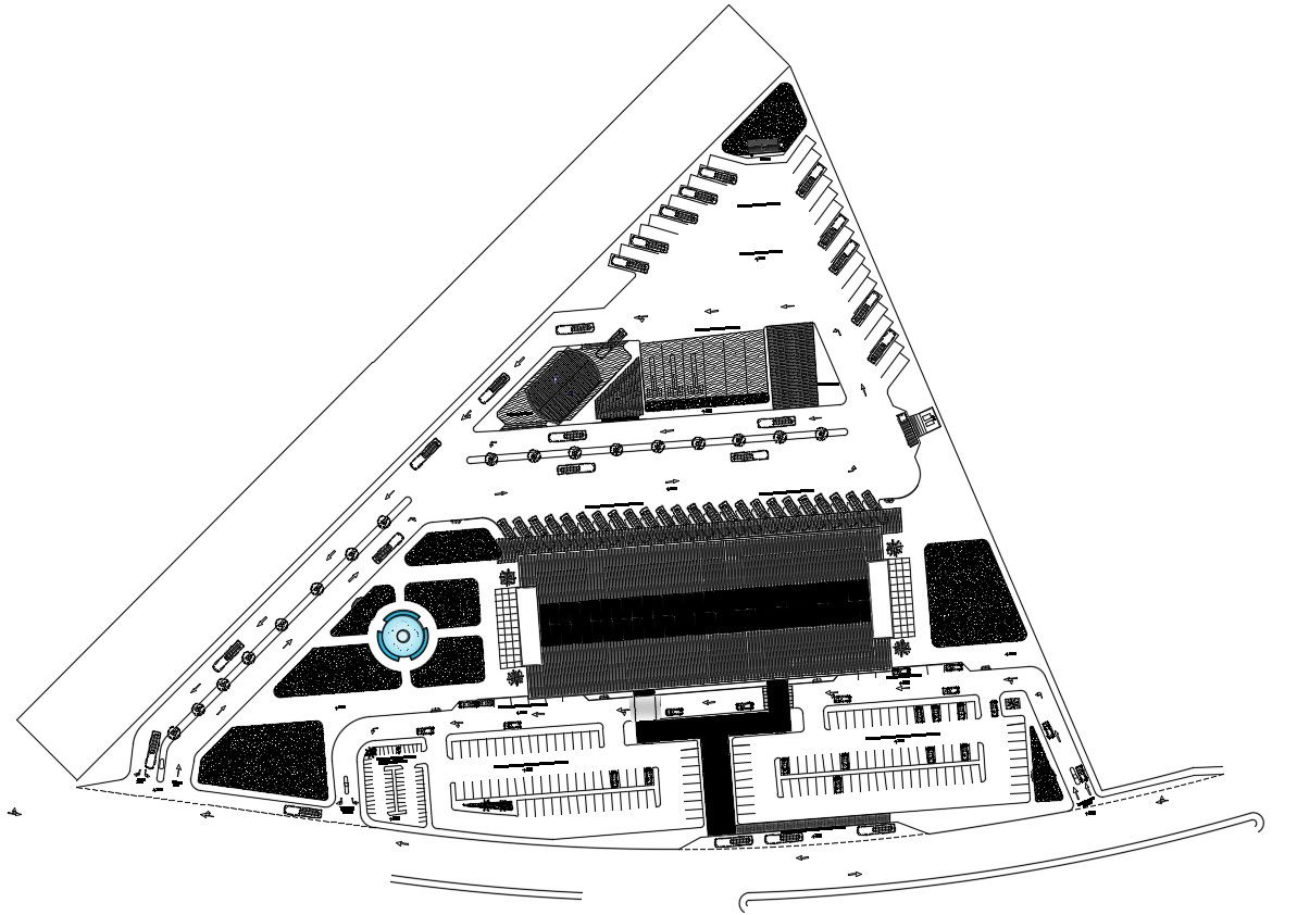 Building Top View CAD Drawing