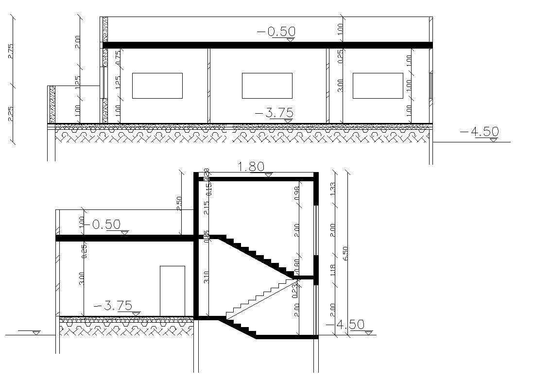 Building Two Section Of AutoCAD Drawing Free Download