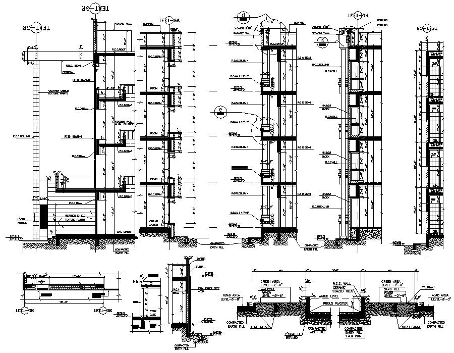 Building Wall Section plan AutoCAD File