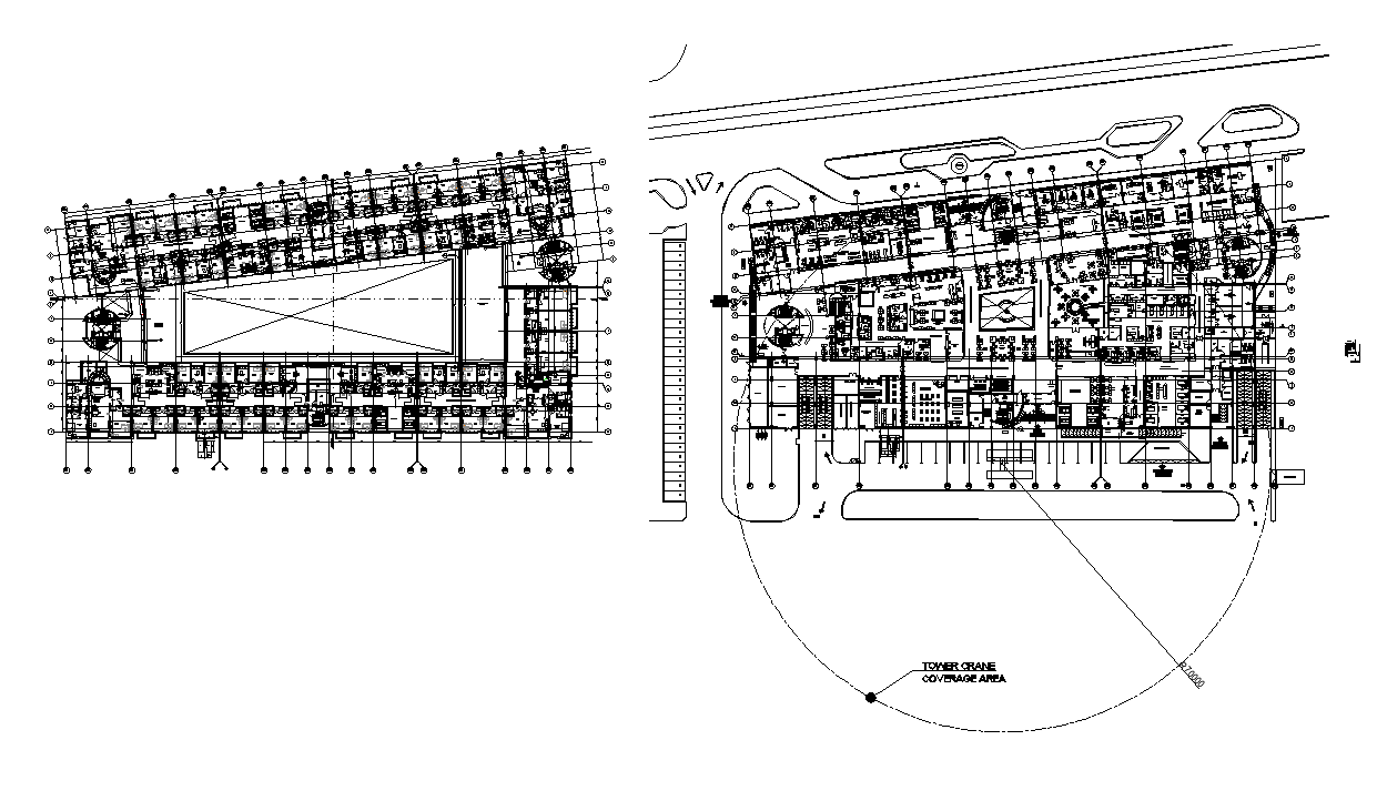 Building area detail plan layout autocad file