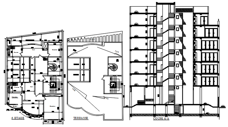 Apartment Building Design Plan In AutoCAD File
