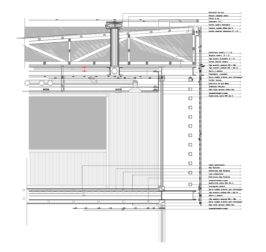 Building detail steel structure detail section 2d view layout file