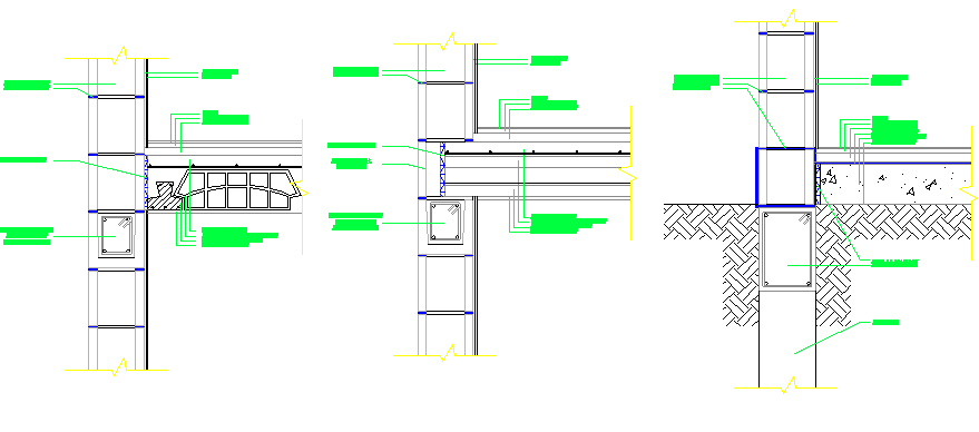 Building details with wall block details dwg file