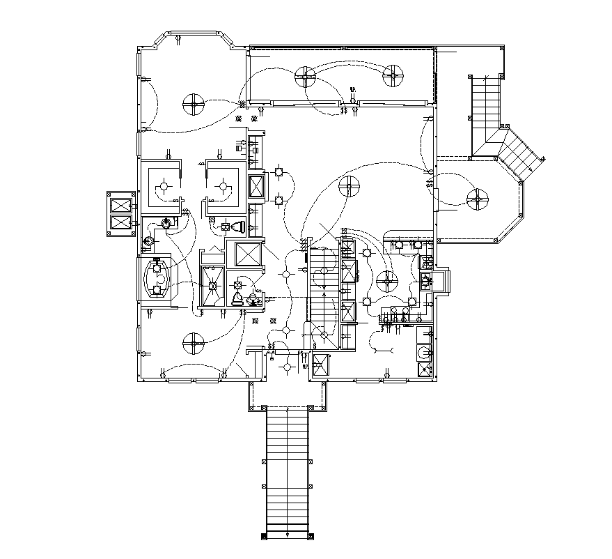 Building electrical installation detail plan.2d view layout file