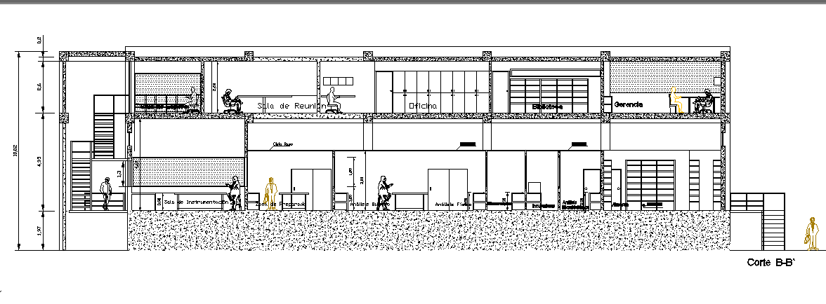 Building elevation design dwg file