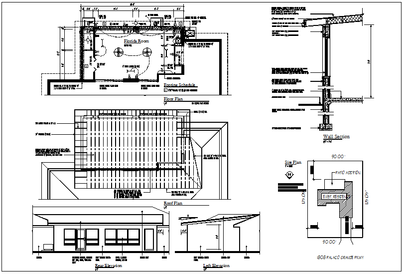 Building floor plan view details dwg files