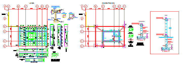 Building foundation and slab design drawing