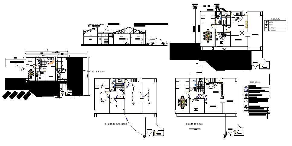 Building plan 16.9mtr x 10.7mtr with detail dimension in dwg file