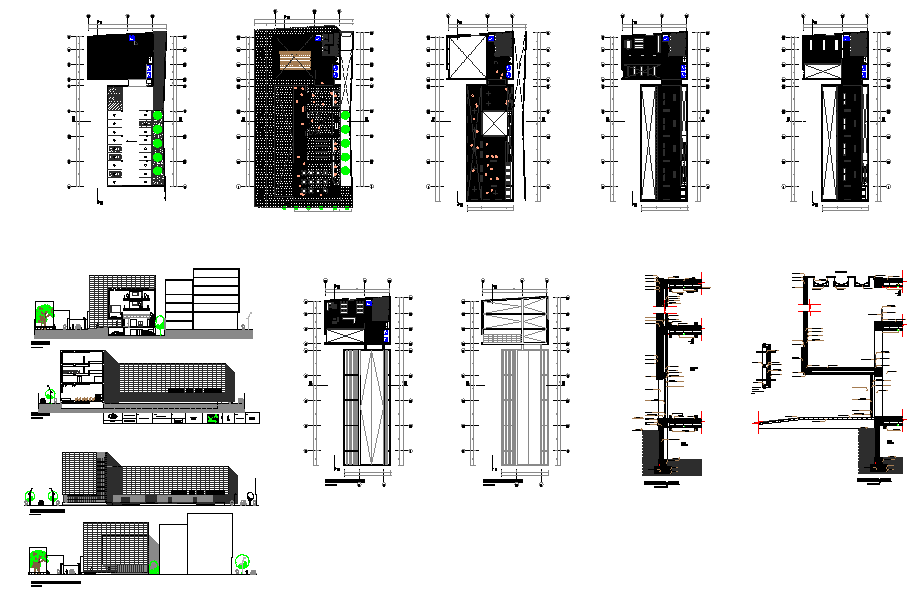 Building plan and design view dwg file