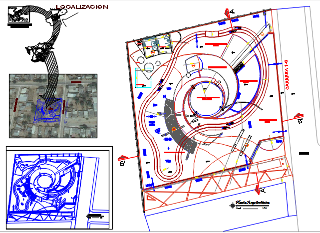 Building plan detail and elevation plan, section plan detail dwg file