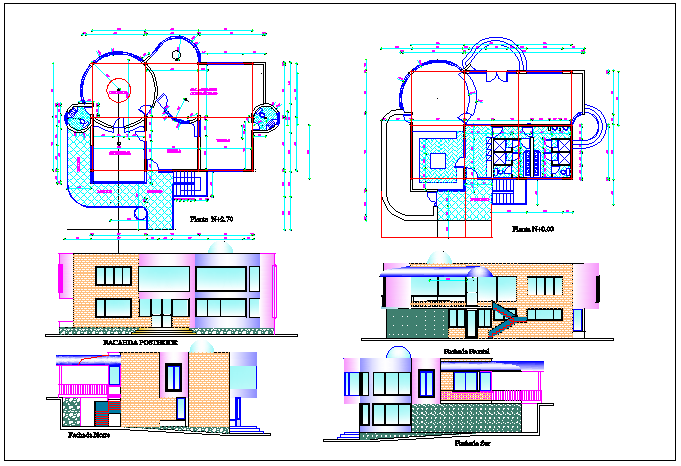 Building plan detail and elevation plan detail dwg file