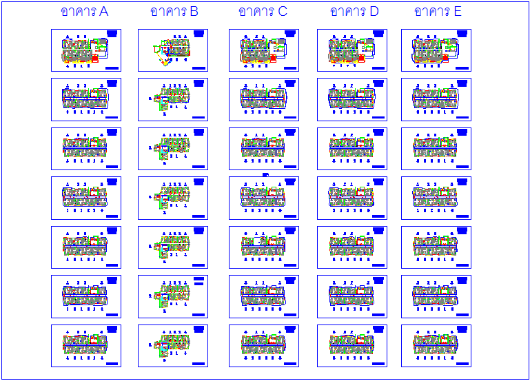 Building plan view for A to E tower dwg file