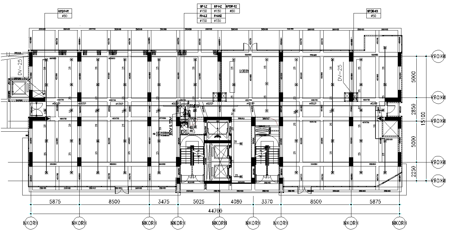 Building plumbing system detail plan layout file