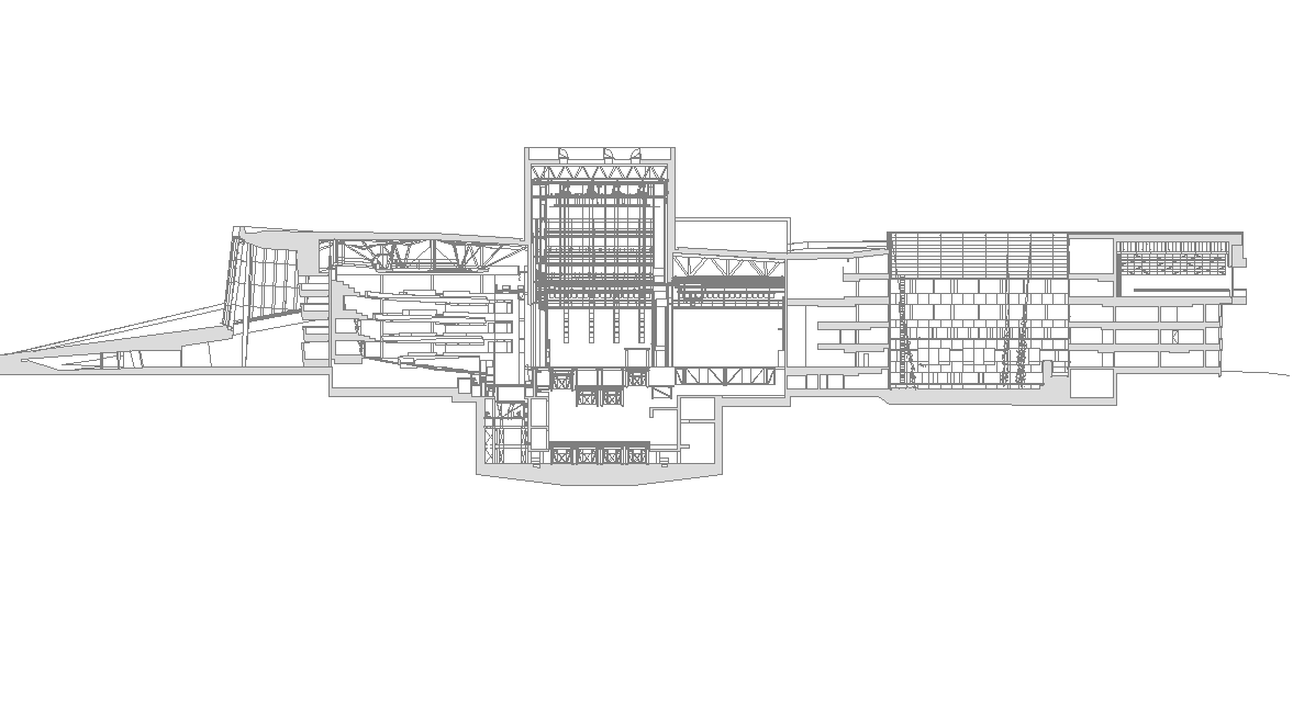Building sectional layout 2d view autocad file