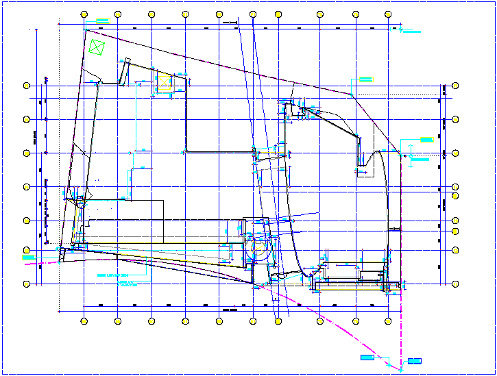 Building setting out plan with dimension dwg file