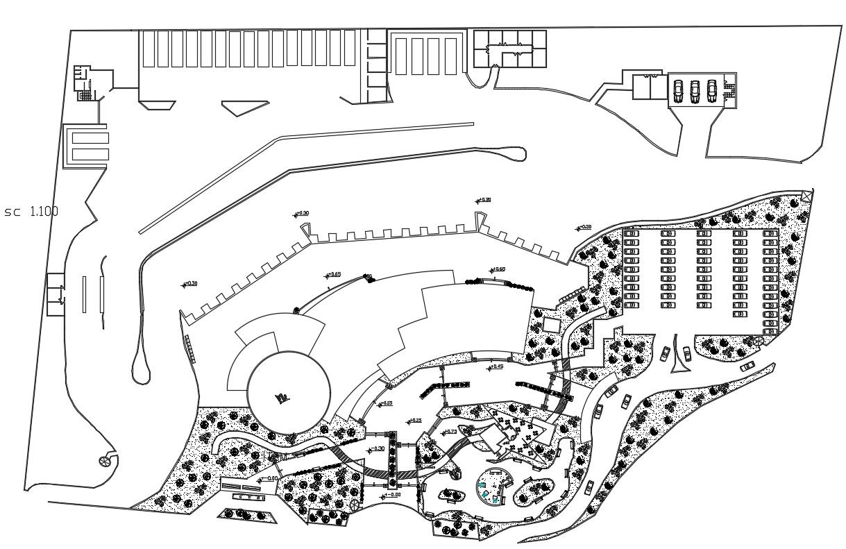 Building site plan design in autocad