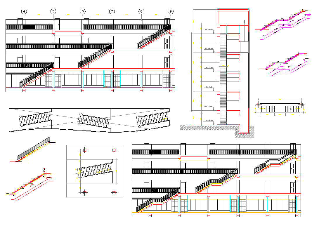 Building staircase plan dwg file