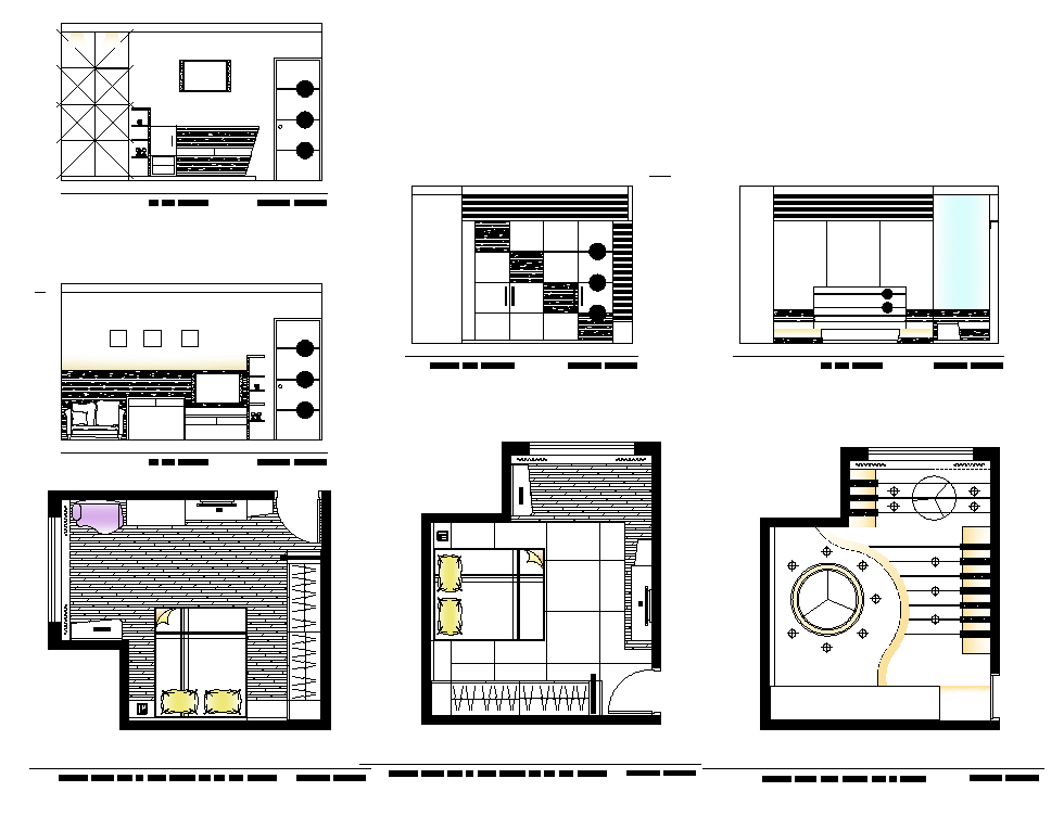 Building structure detail elevation and plan 2d view layout file