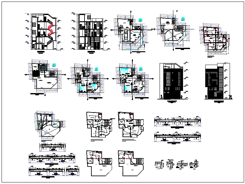 Building structure layout and planning dwg file