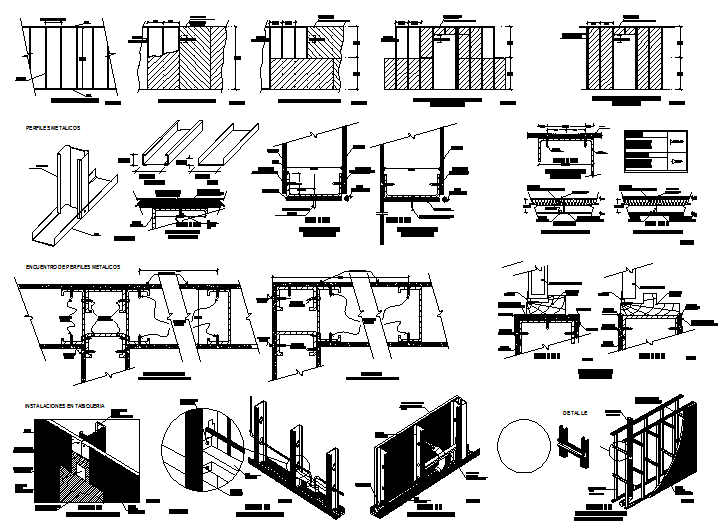 Building structure material section detailing dwg file