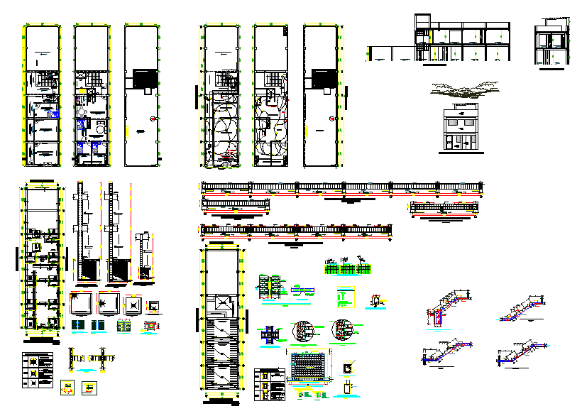 Building structure plan and layout with detailing dwg file