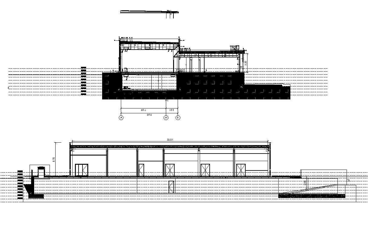 Building structure sectional layout detail autocad file