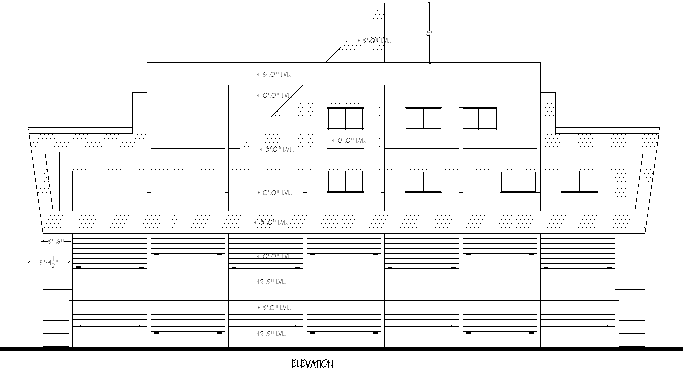 Detailed Building Elevation Design AutoCAD DWG File