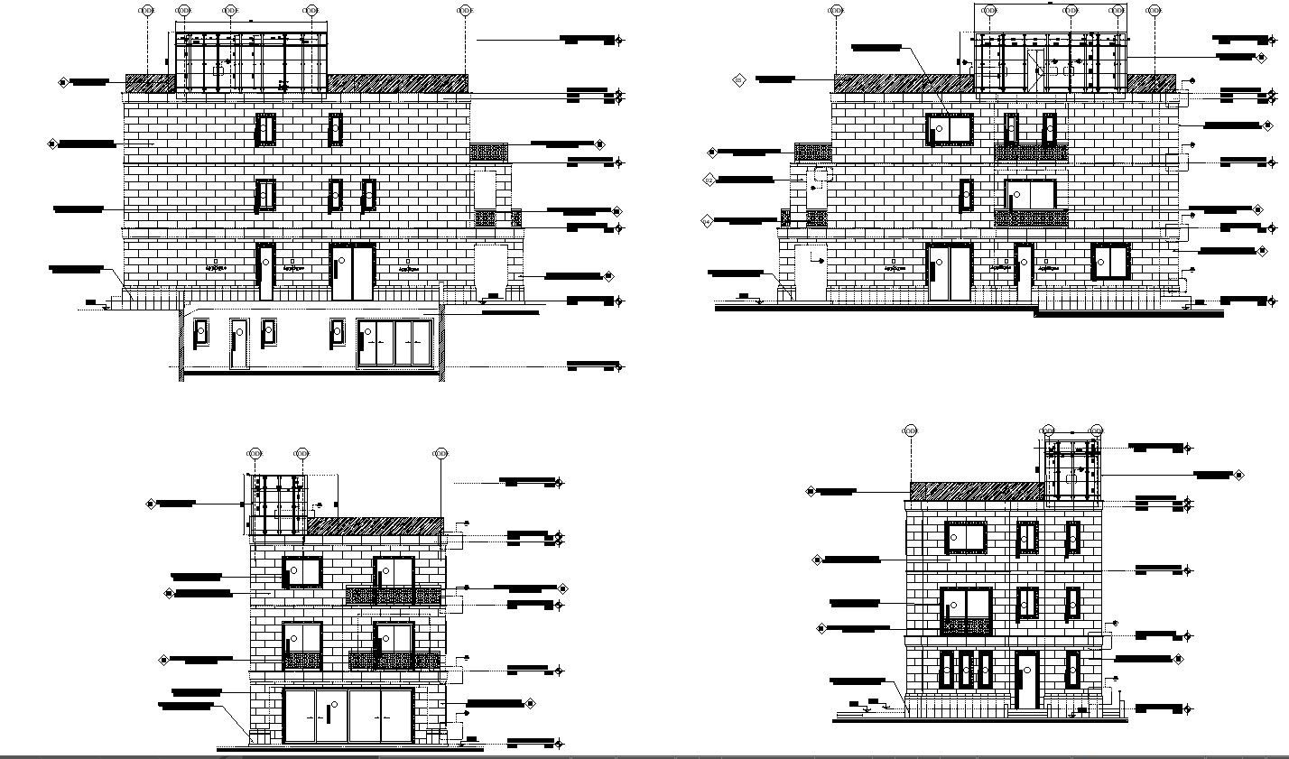 Building Elevation Specifications CAD Drawing In AutoCAD DWG File