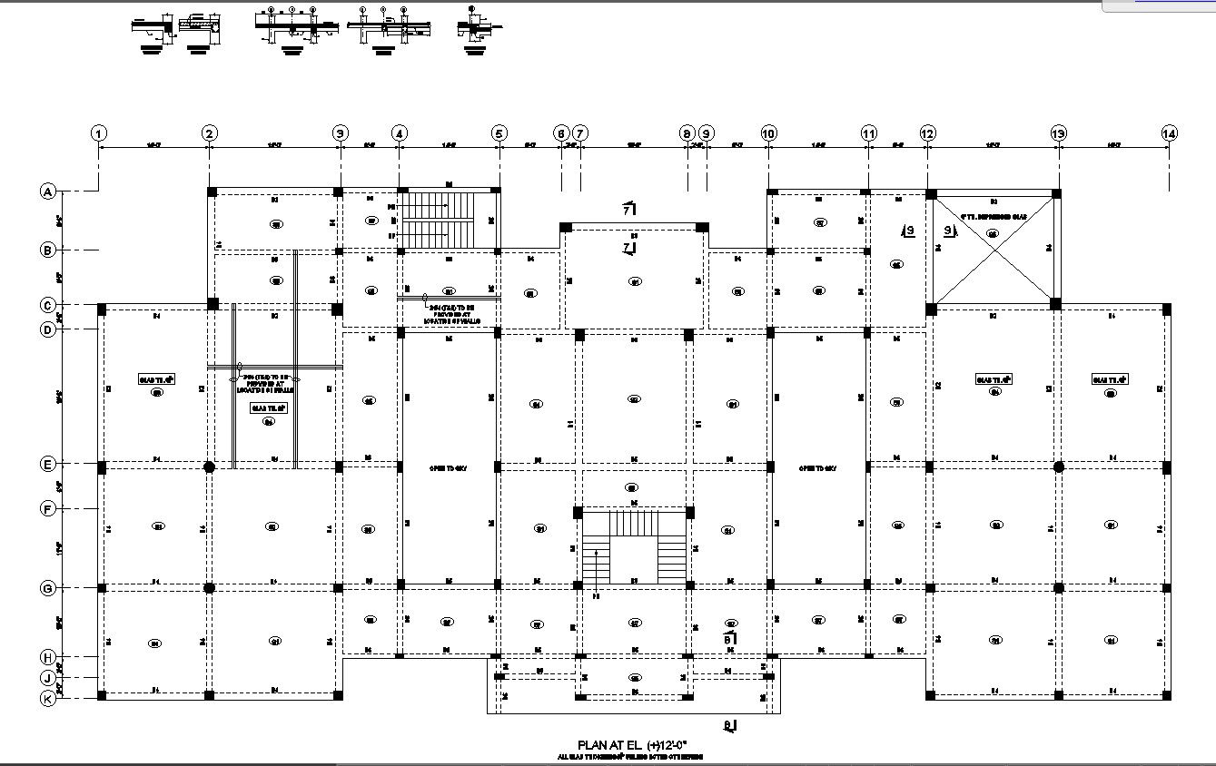 Building Plan At Concrete Outline AutoCAD Drawing In DWG File
