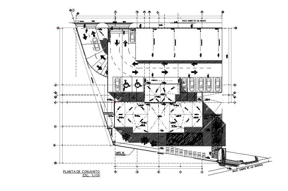 Building Ramp Parking Entrance And Exit Way AutoCAD Drawing DWG File