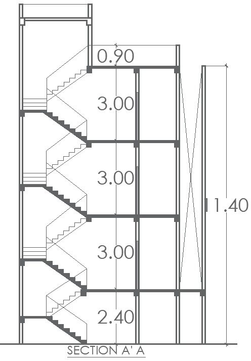 Building Staircase Section Layout in AutoCAD DWG Format