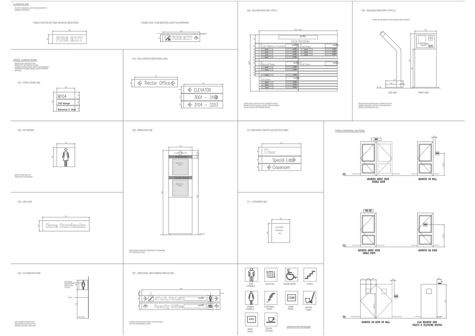 Building pictogram blocks for general use autocad dwg drawing .