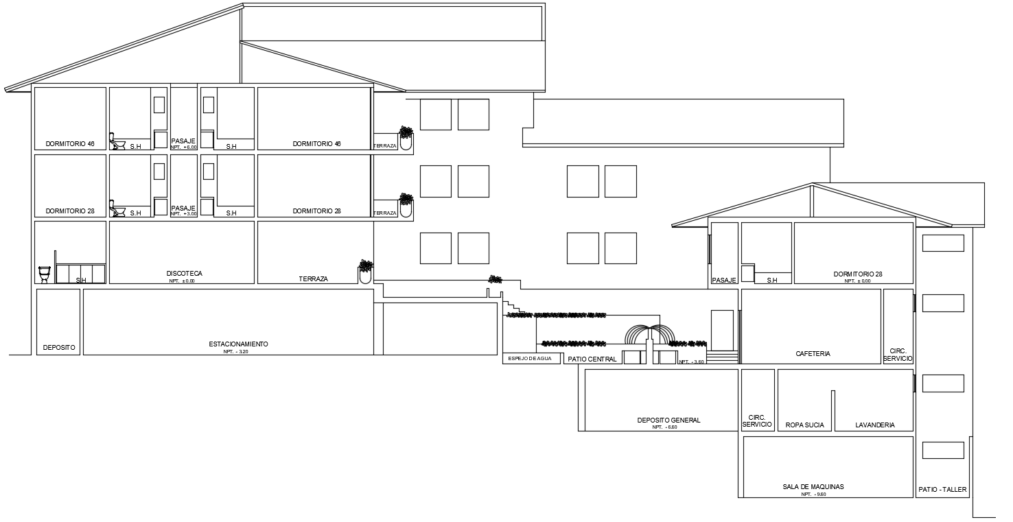 Building section cad drawing is given in this cad file. Download this 2d auto cad file now.