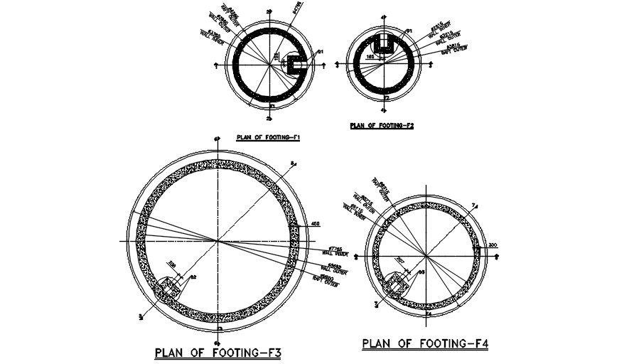 Bulk Storage Footing Section CAD Drawing DWG File