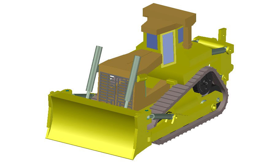 Bulldozer 3d model AUtoCAD Drawing