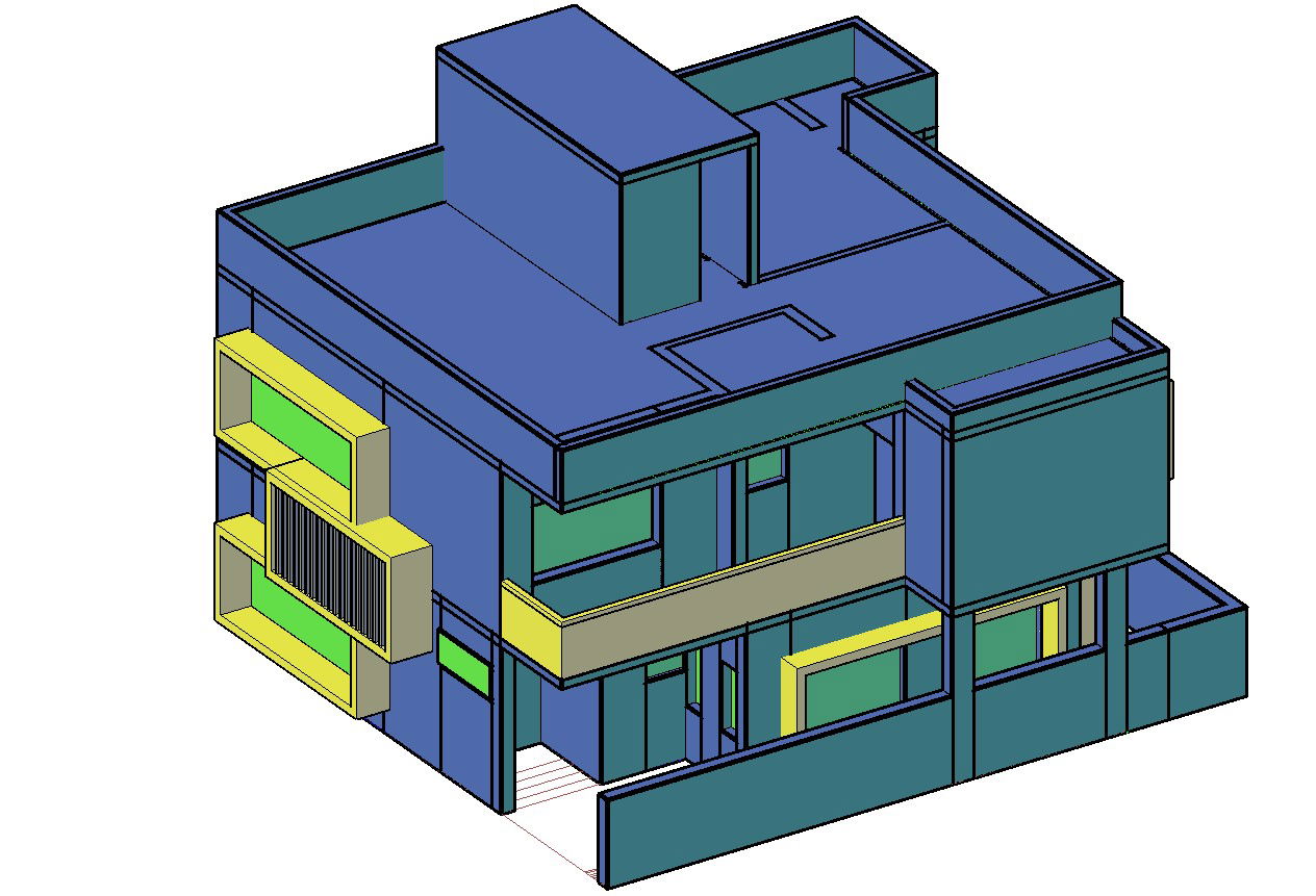 Explore Bungalow 3D Elevation Basic Rendered AutoCAD DWG File