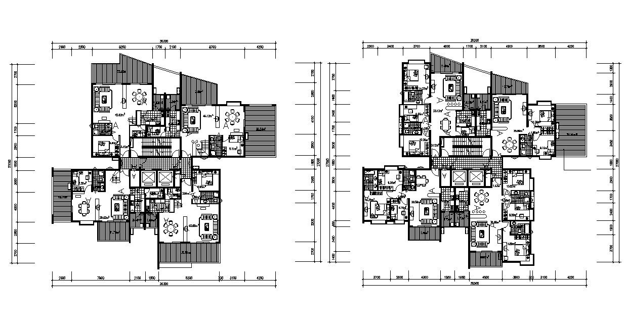 Apartment Furniture Layout AutoCAD File