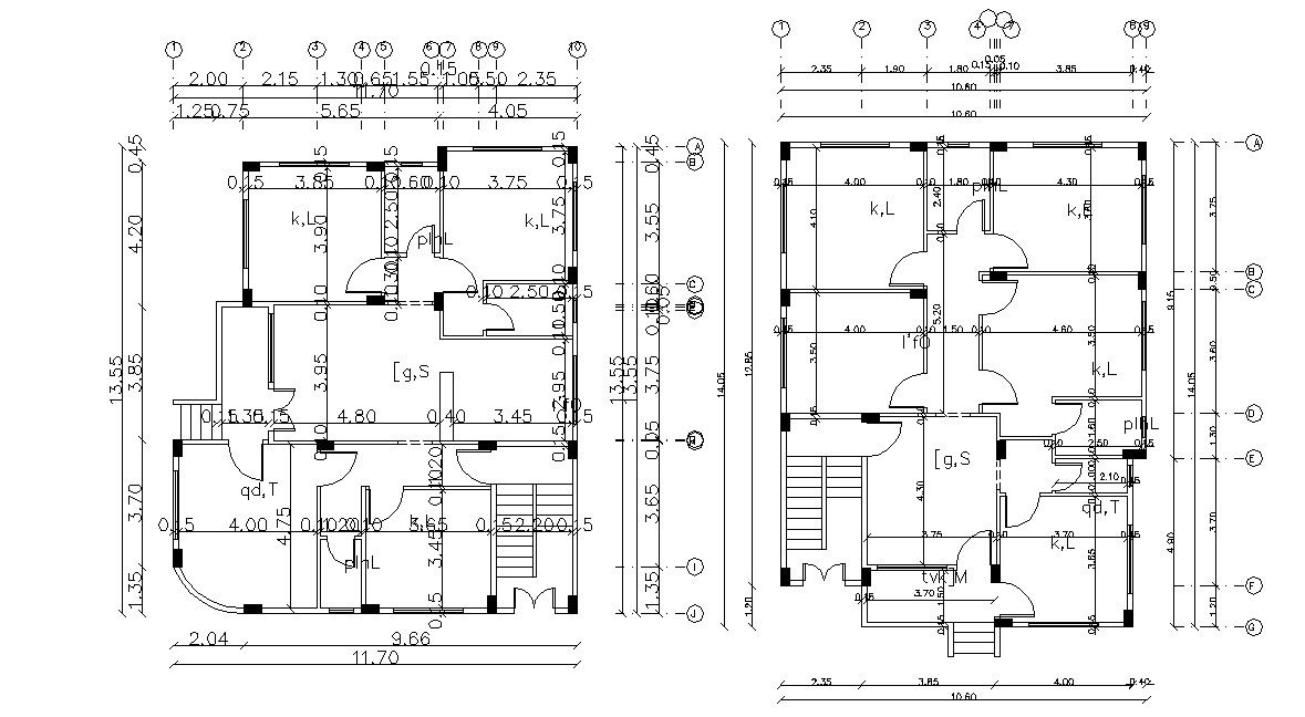 Bungalow Column Footing Layout Structural Plan Download