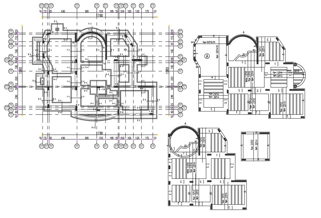 Bungalow Column Foundation With Slab Structure Design CAD File